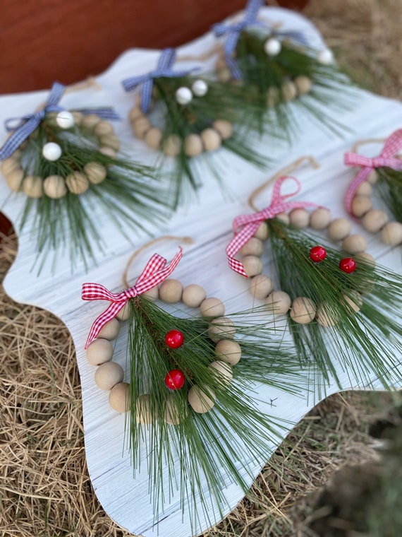 Mini Pine Bead Ornaments Mini Christmas Ornaments Mini Bead | Etsy