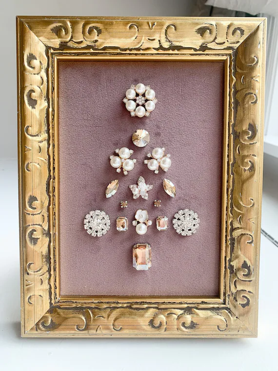 Framed Jeweled Holiday Tree | Etsy