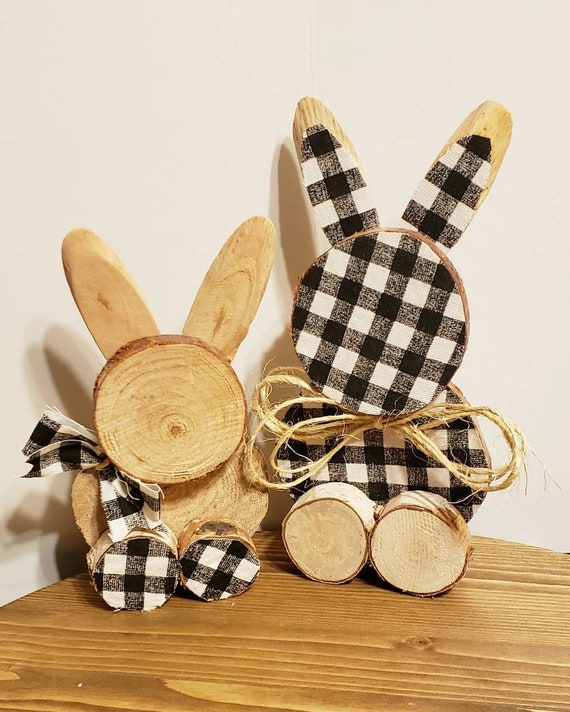 Bunny Decor Wood Bunny Table Decor Farmhouse Rustic Bunny | Etsy