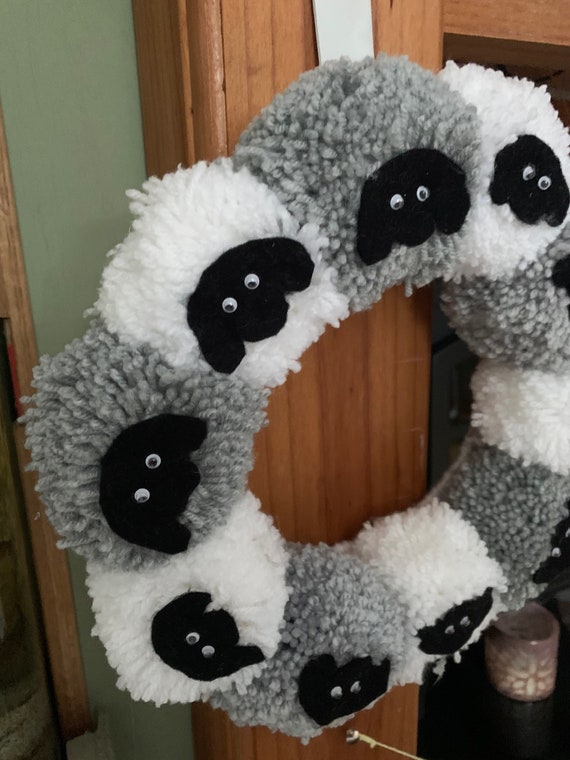 Sheep Pompom Wreath Ideal Easter Decoration | Etsy