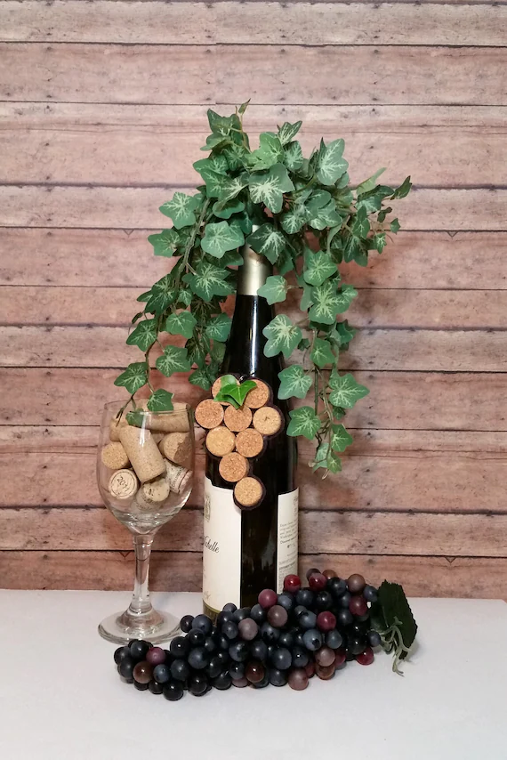 Wine Cork Grape Grape Decor Grape Cluster Grape Charm Wine | Etsy