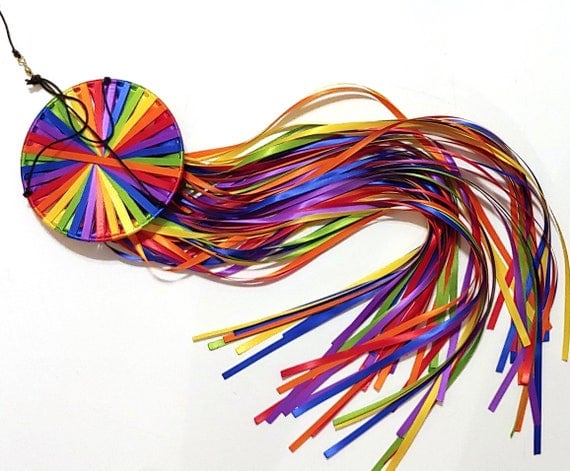 Double Rainbow Windsock Streamer Double-faced Satin Ribbon | Etsy