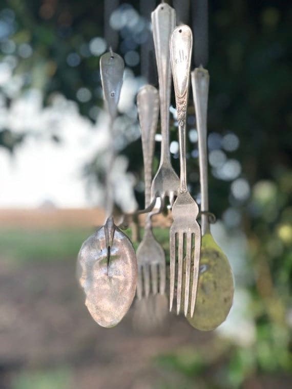 Cutlery Wind Chime From Recycled Vintage Plated Cutlery & | Etsy