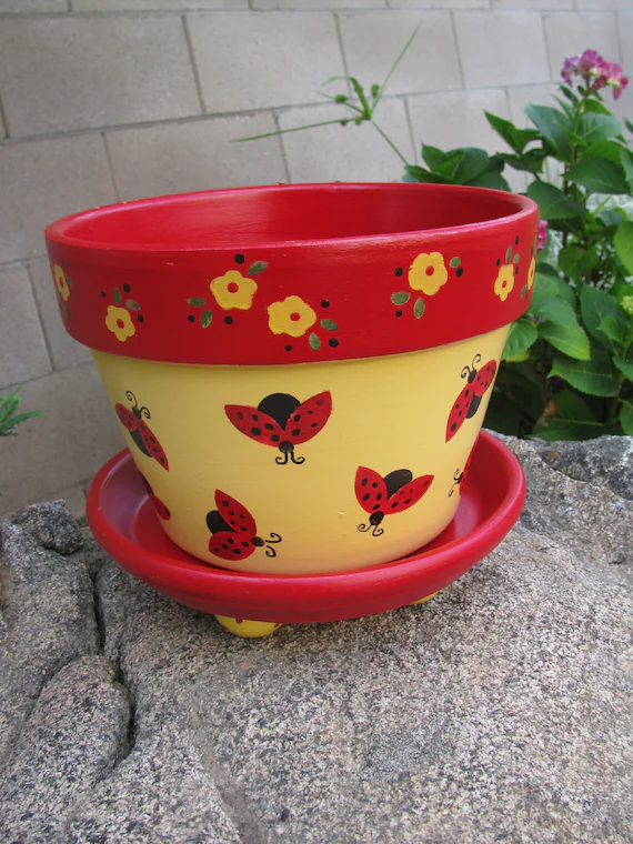 Ladybug Planter ... Flower Pot | Etsy