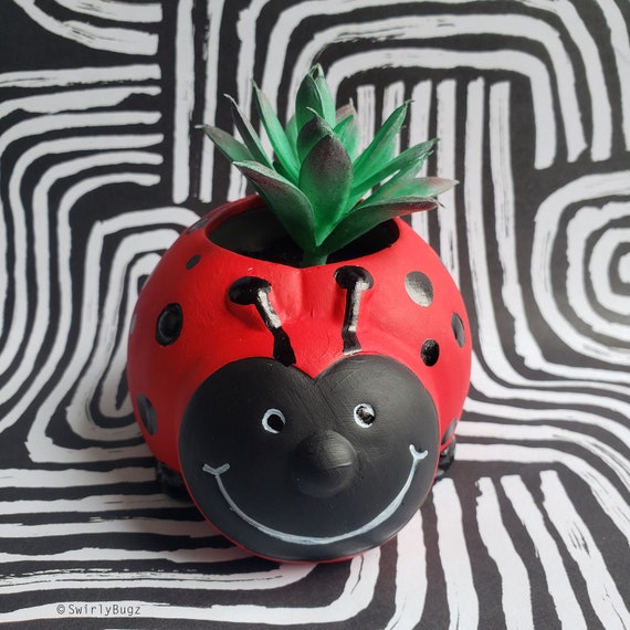 Ceramic Ladybug Faux Succulent | Etsy
