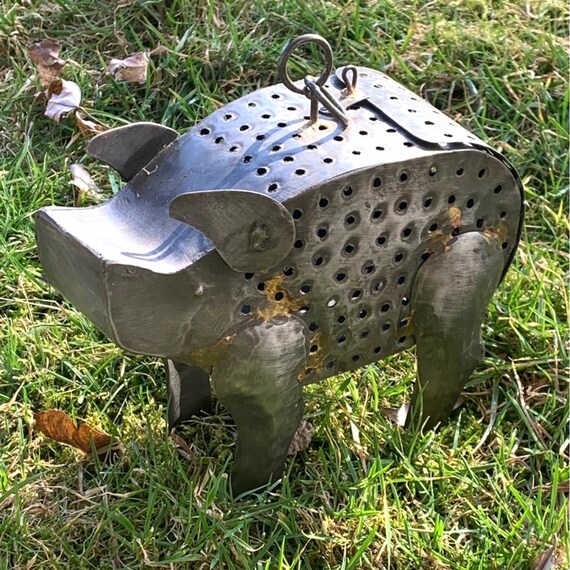 Vintage Tin Pig Tea Light Candle Holder so Cute and It Can | Etsy