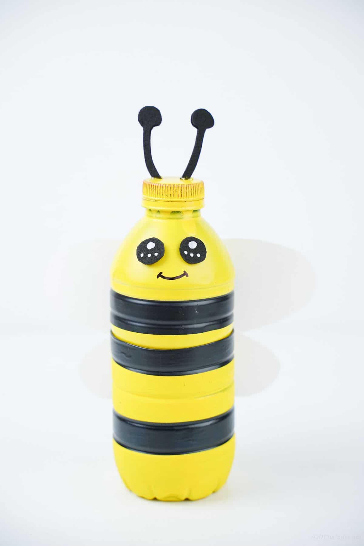 bumblebee piggy bank on white table