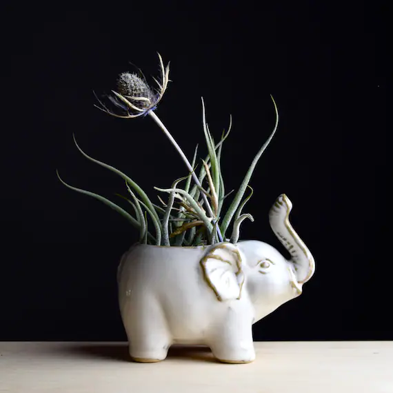Ceramic Elephant Pot | Etsy