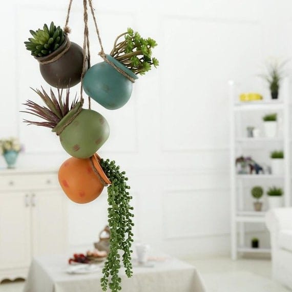 Set of 4 Colorful Mini Hanging Planter Set Indoor Planter | Etsy