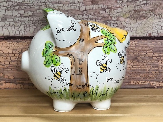 Personalizable Beeing Me Piggy Bank Hand-painted | Etsy