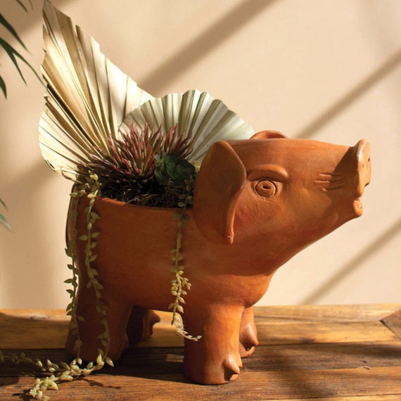Terracotta Pig Planter | Etsy