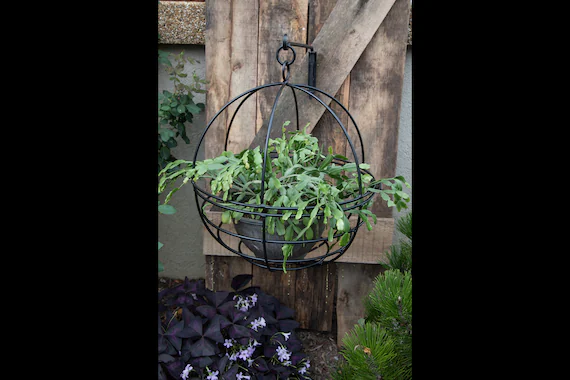 Wrought Iron 18 Hanging Wire Basket Plant Hanger Globe - Etsy