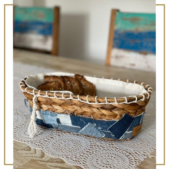 Sweet Basket / Bread Basket Made of Water Hyacinth Jeans - Etsy