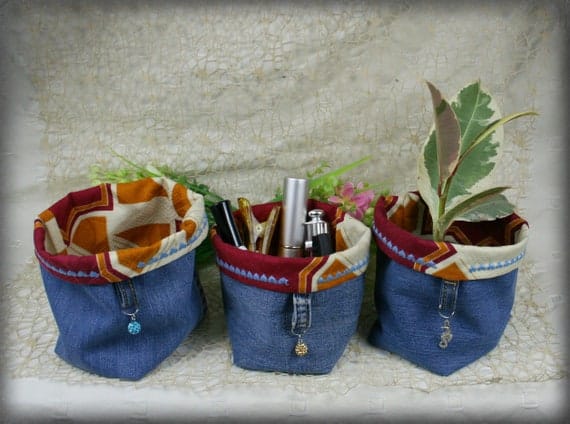 Set of 3 Storage Bag // Fabric Plant Basket // Home Organizer - Etsy