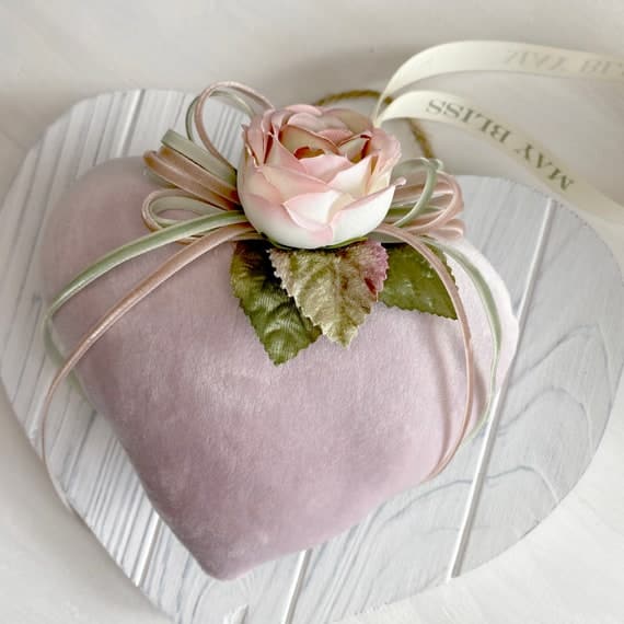 Velvet Heart Sachet With Gorgeous Rose and Velvet Ribbons - Etsy