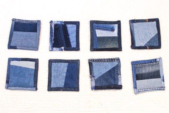 Coaster / Cup Quilts Patchworked From Deconstructed Recycled - Etsy
