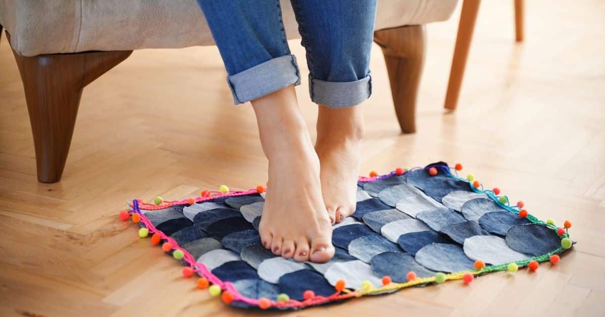 Adorable Handmade Denim Floor Rug
