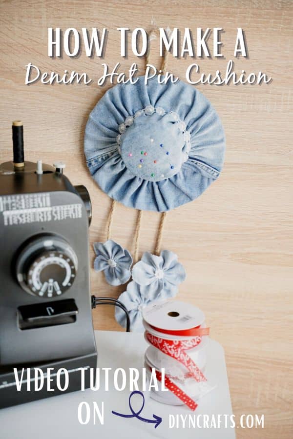 Cute Hanging Denim Hat Pin Cushion Wall Decor - DIY & Crafts