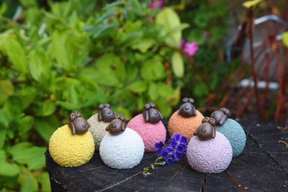 Fairy Garden Miniature Ceramic Sheep Figurine With Fence - Etsy