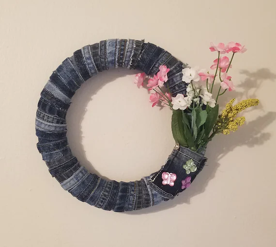 Denim Wreath - Etsy