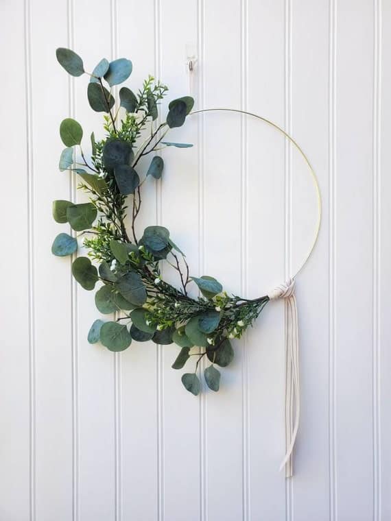 Modern Summer Eucalyptus Wreath Gold Hoop Wreath Minimalist - Etsy