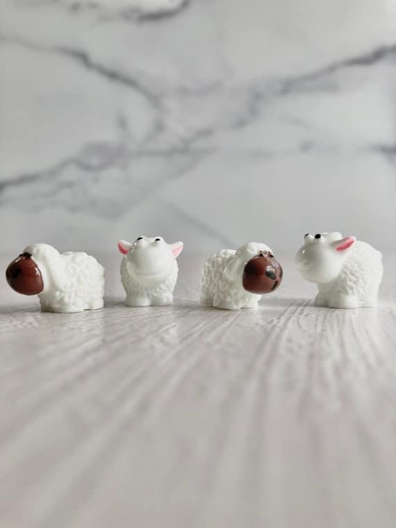 4 Tiny Plastic Sheep for Fairy Garden - Etsy