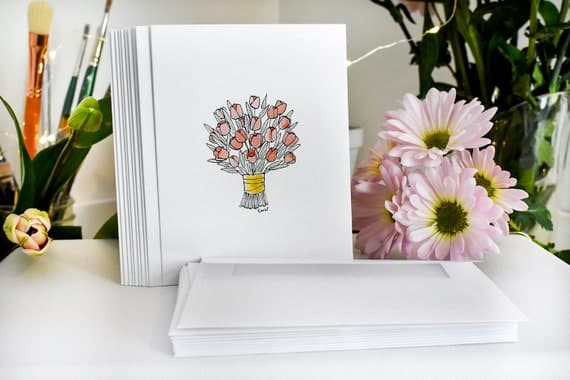 Tulip Blank Cards With Envelopes - Etsy