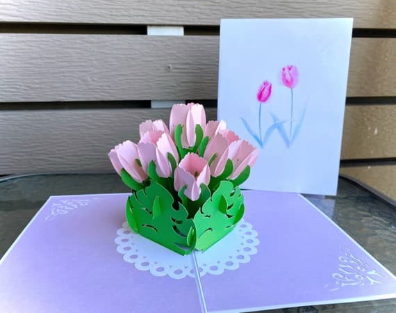 Pink Tulip Mother's Day Card Tulip Flower Mothers Day - Etsy
