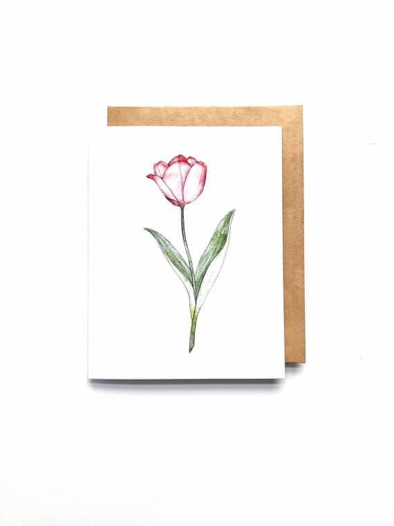 Tulip Greeting Cards Flower Notecards Flower Greeting Cards - Etsy