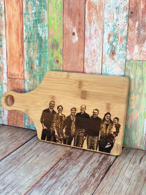Family Photo Cutting Board Photo on Wood Personalized - Etsy