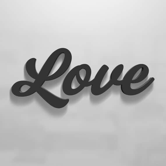 Love Sign Script Love Sign for Wall Wood Love Sign - Etsy