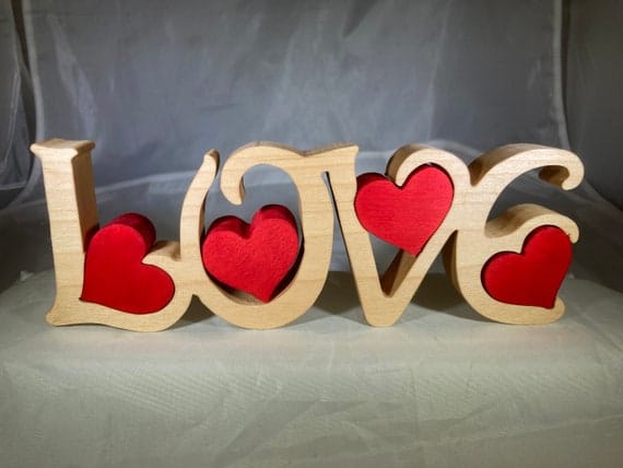 Horizontal Wooden LOVE Sign - Etsy