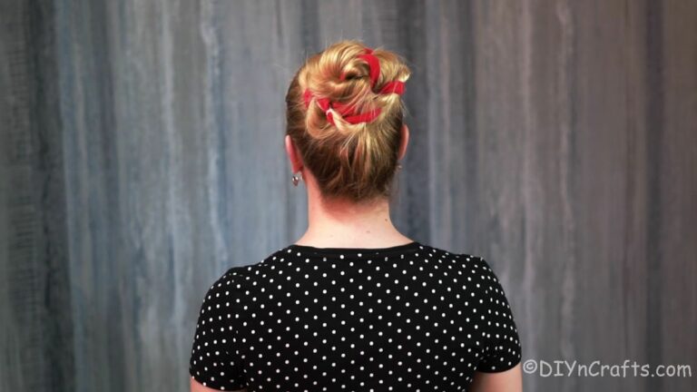High Twisted Bun with Ribbon Hairstyle - DIY & Crafts