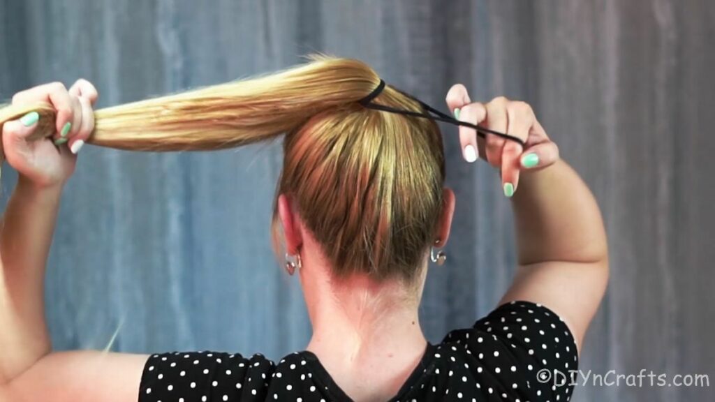 High Twisted Bun with Ribbon Hairstyle - DIY & Crafts