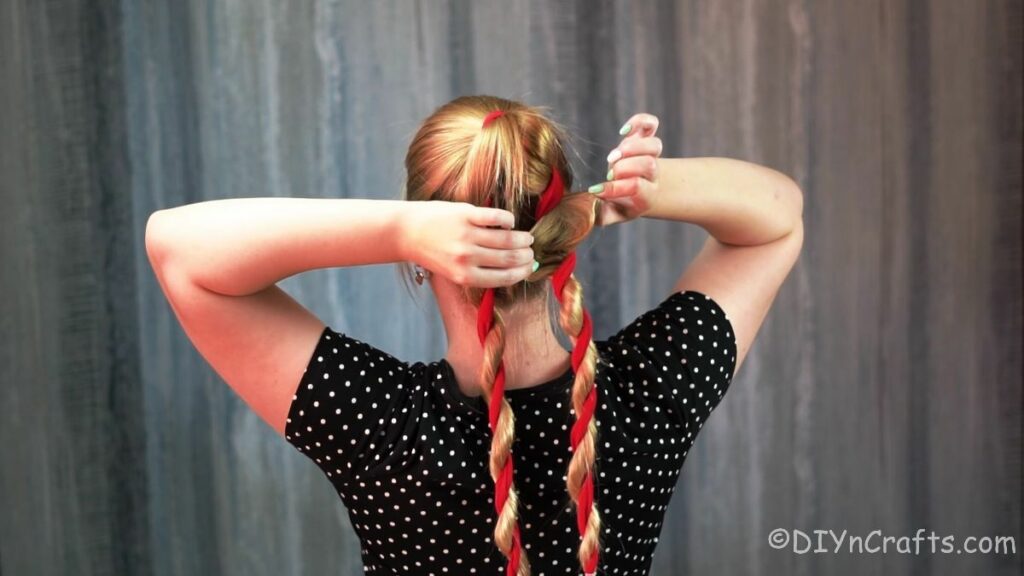 High Twisted Bun with Ribbon Hairstyle - DIY & Crafts
