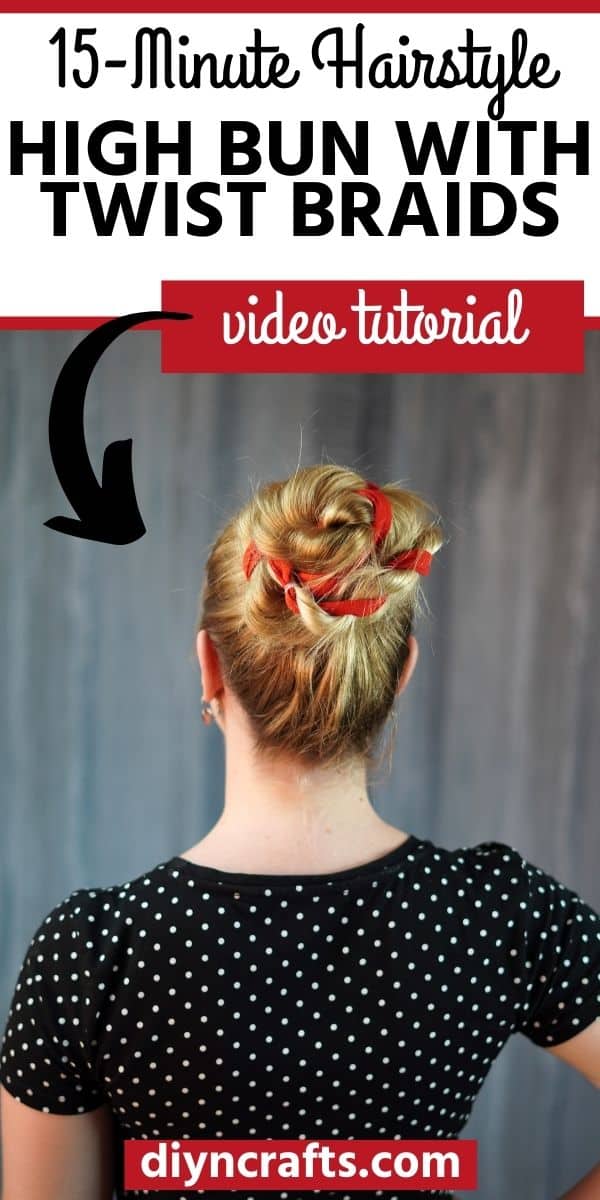 High Twisted Bun with Ribbon Hairstyle - DIY & Crafts