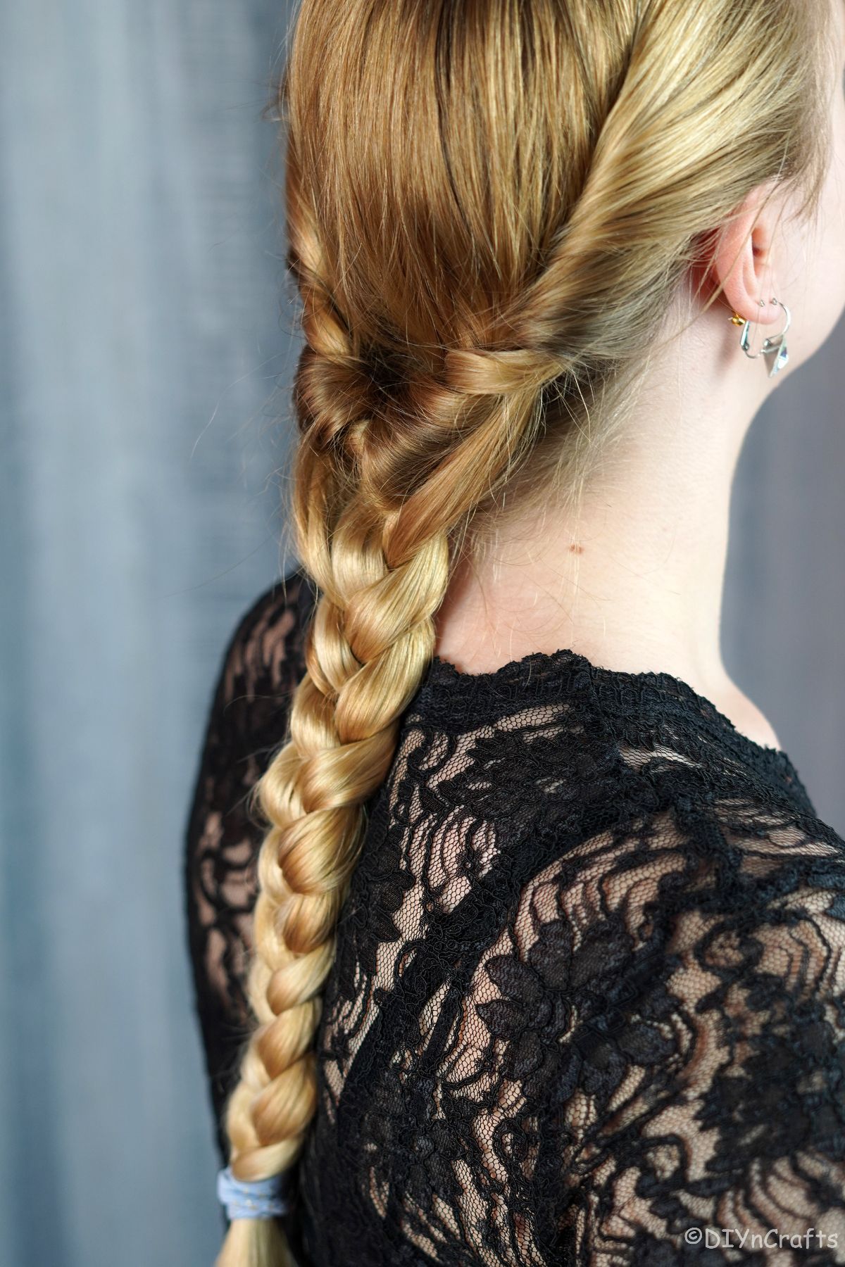 twisted side low ponytail braid