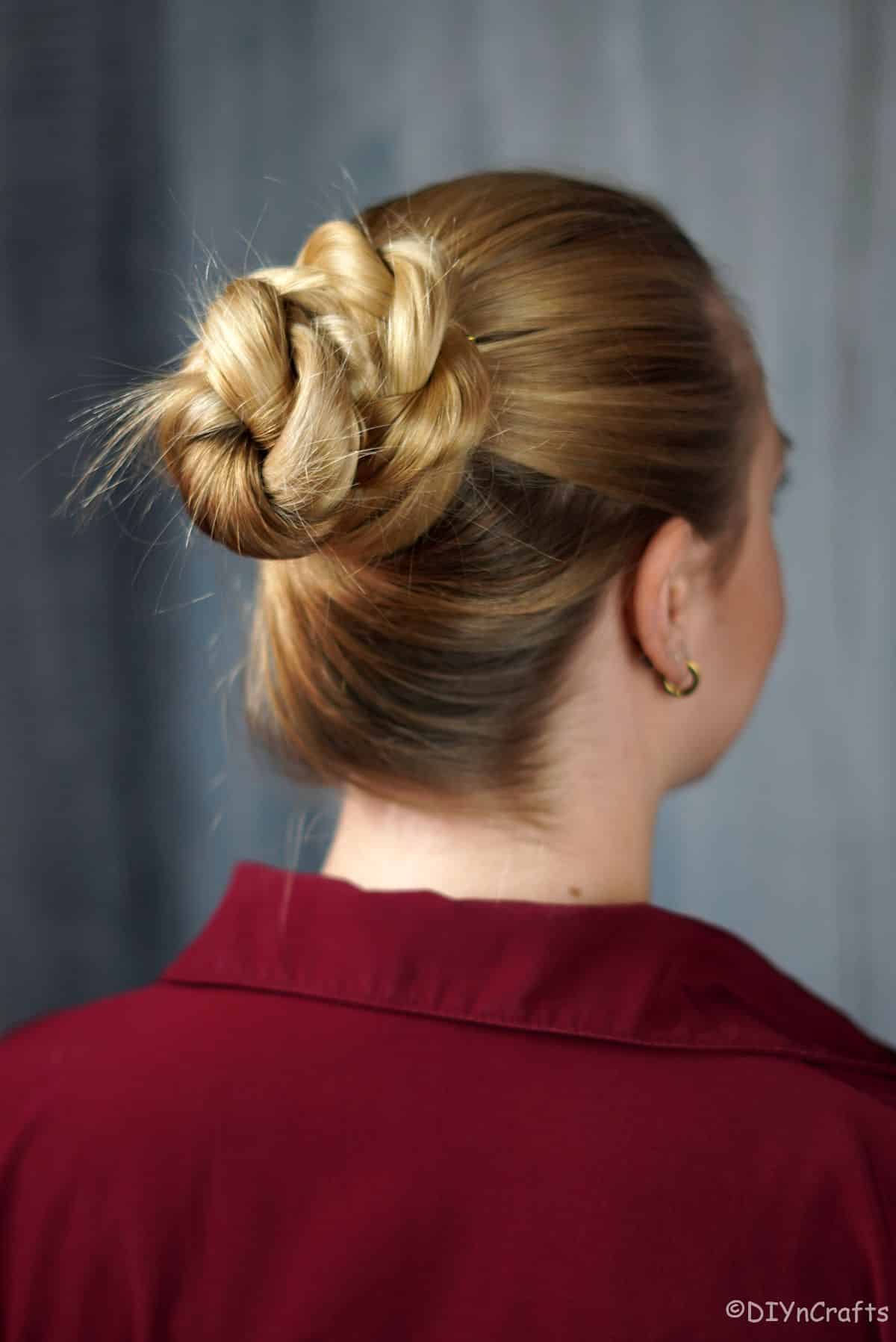 side of twisted rope bun