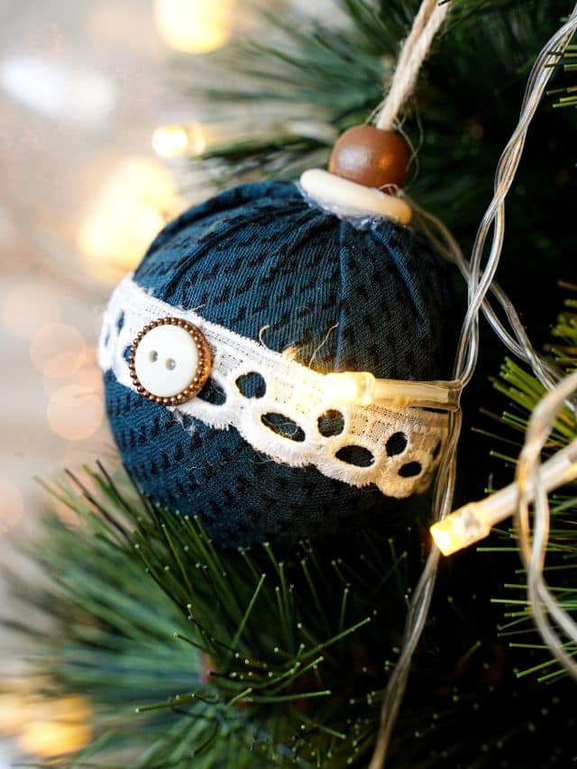 Fabric Covered Elegant Christmas Ornament