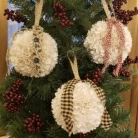 Shabby Chic Fabric Ornament-rag Ball Ornament-farmhouse Ball - Etsy