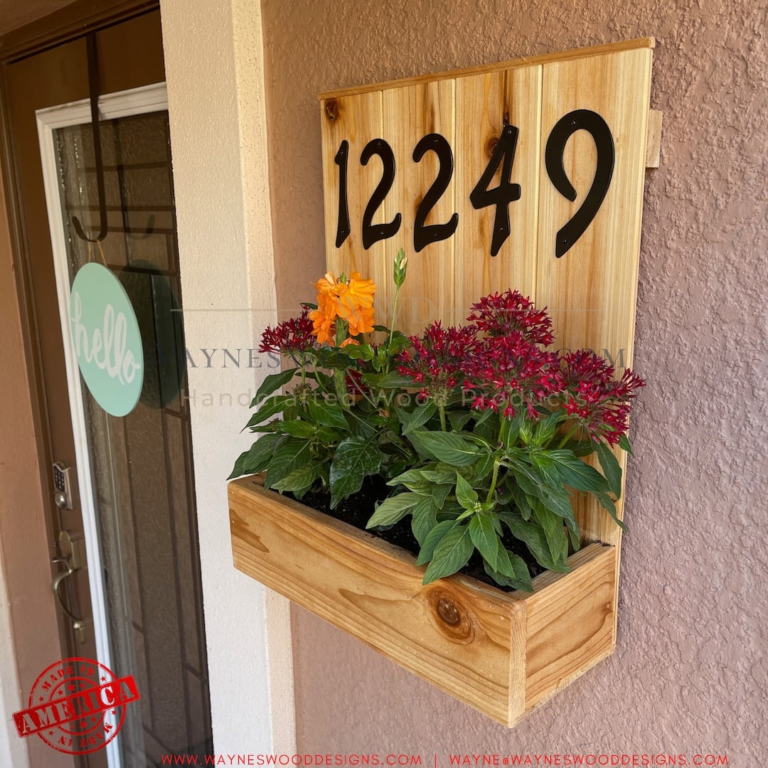 House Number Planter Box Planter Box Home Address Front - Etsy