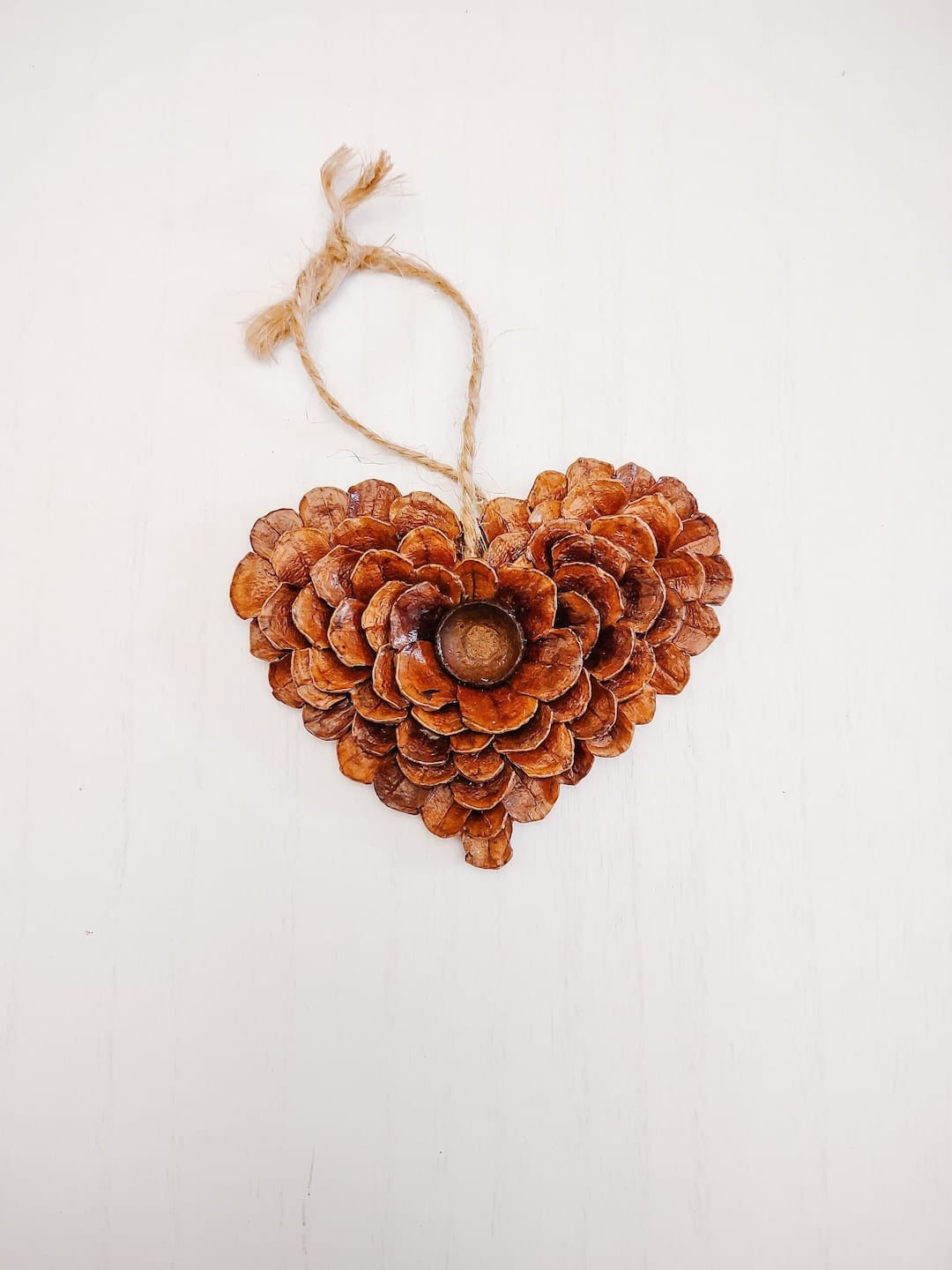 Pinecone Ornament Heart Shaped Ornament Handcrafted - Etsy