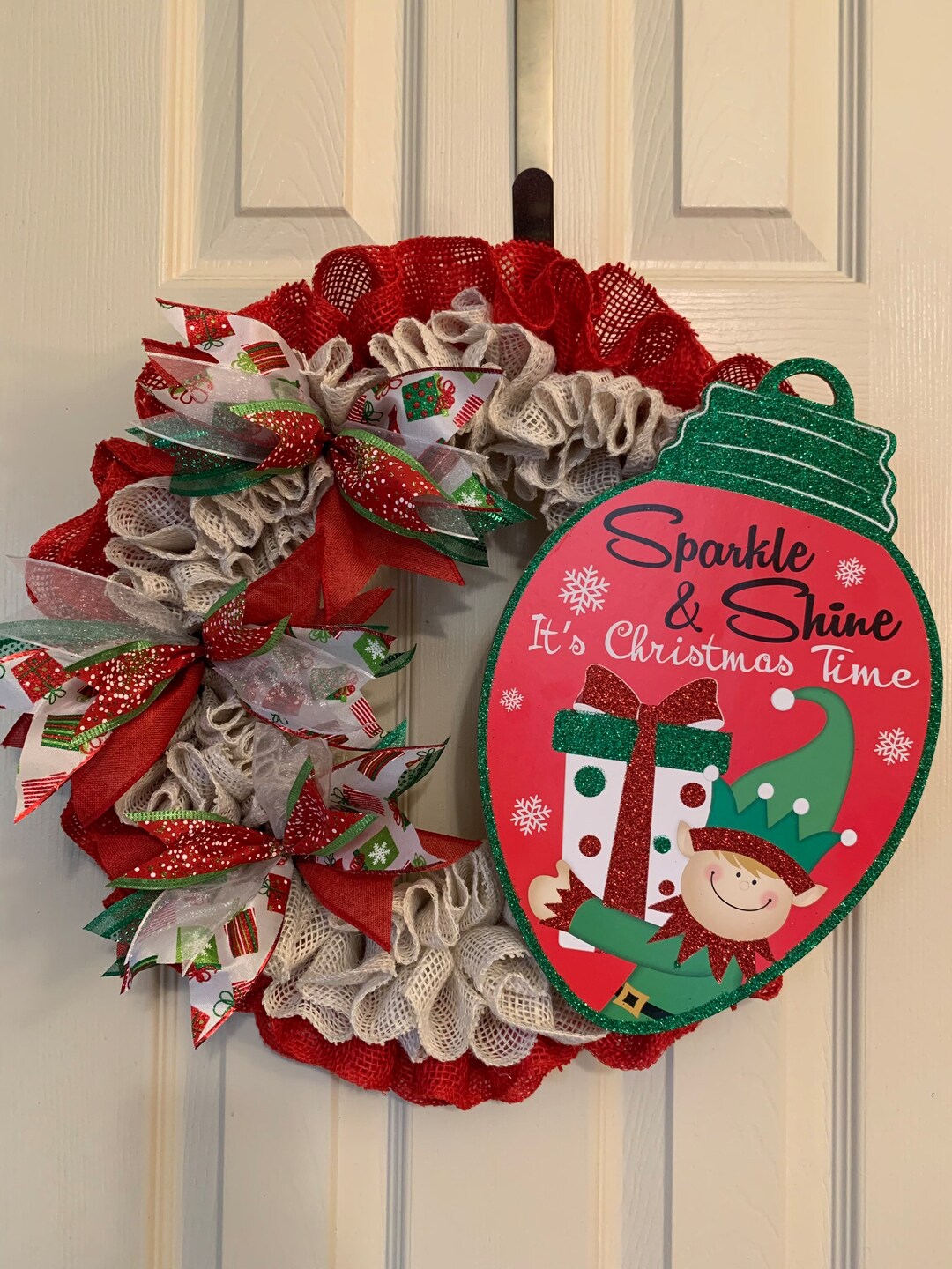 FREE SHIPPING Sparkle and Shine Christmas Red and White - Etsy