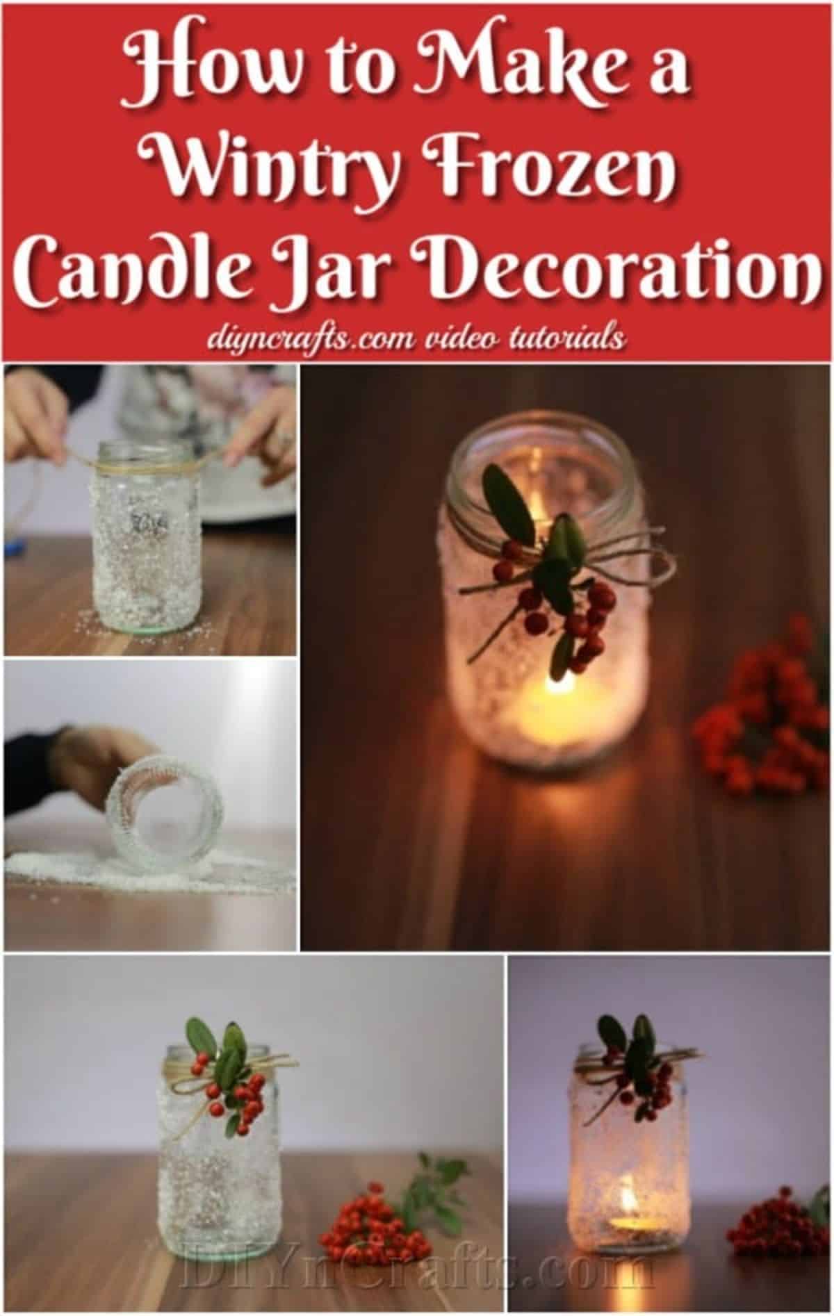 How to Make a Wintry Frozen Candle Jar Decoration