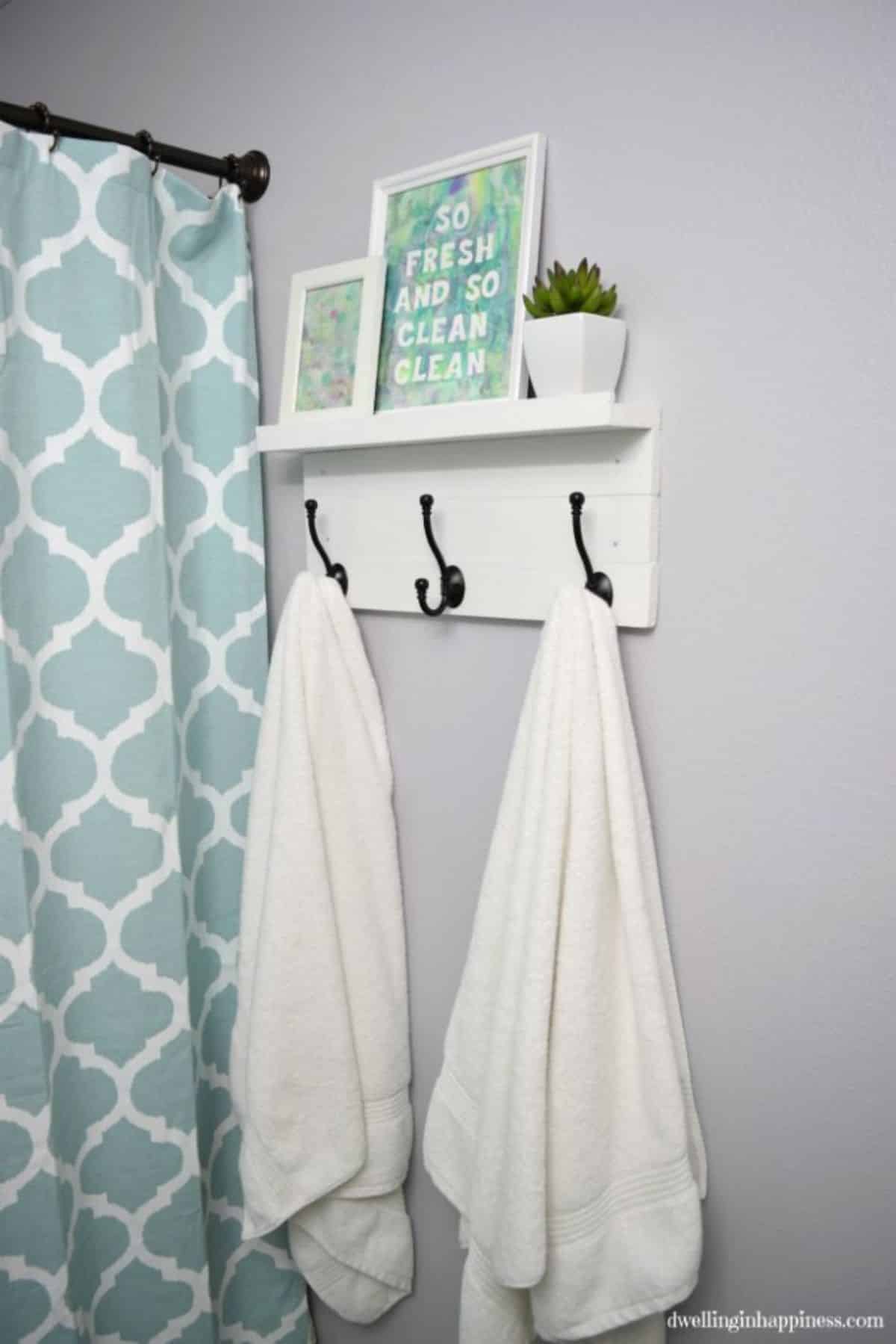 DIY Towel Rack with a Shelf