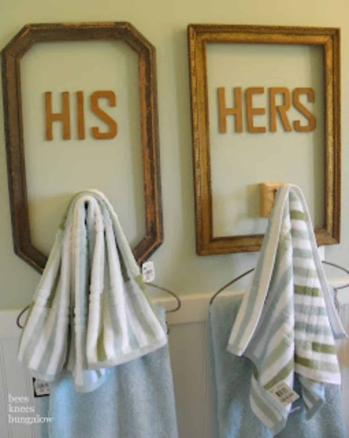DIY His & Hers Towel Racks