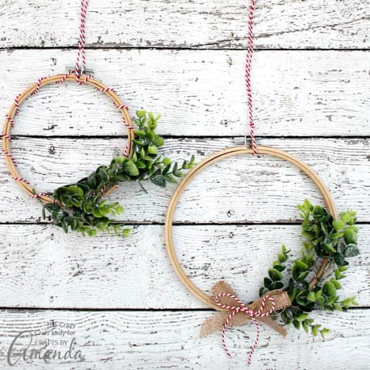 Winter Greenery Embroidery Hoop Wreath
