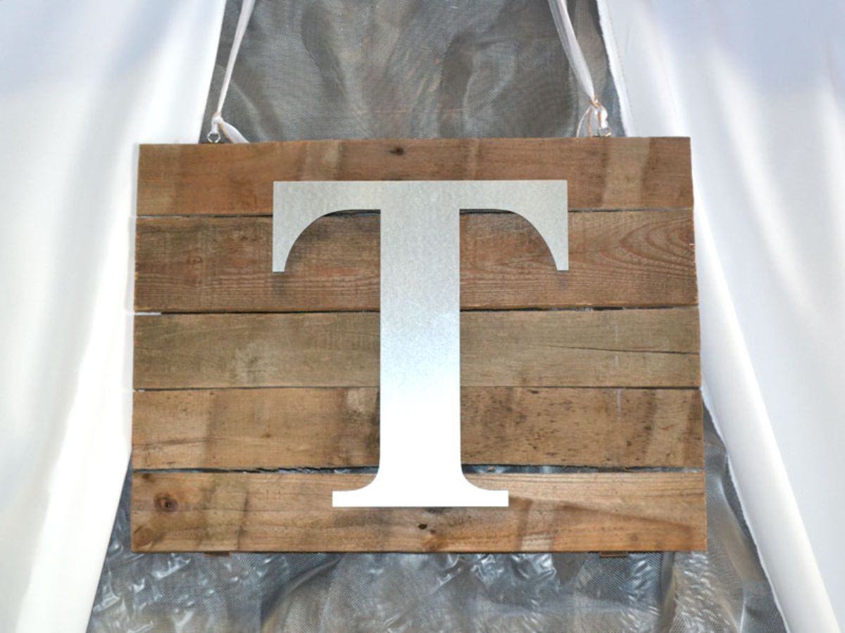DIY Rustic Wall Plaque with Metal Letters