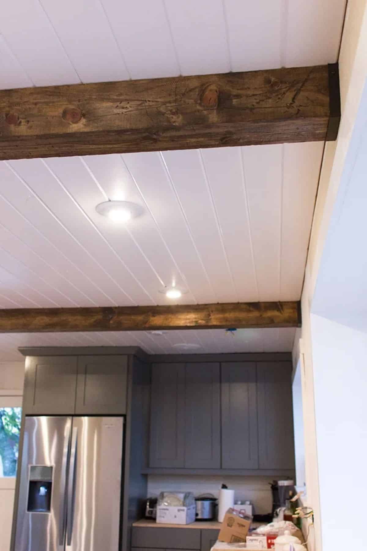 DIY Faux Wood Beam Ceiling