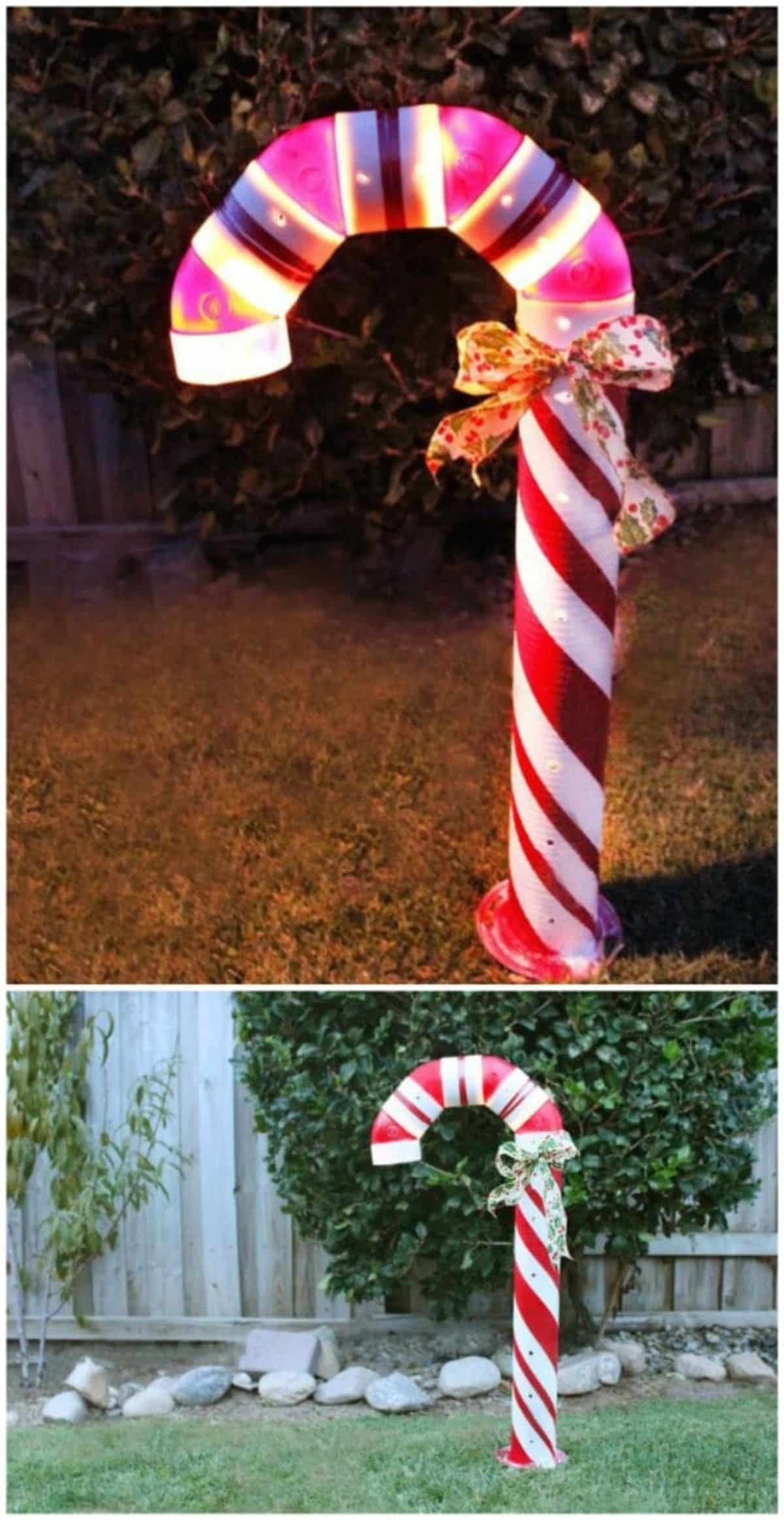 DIY Lighted Candy Canes